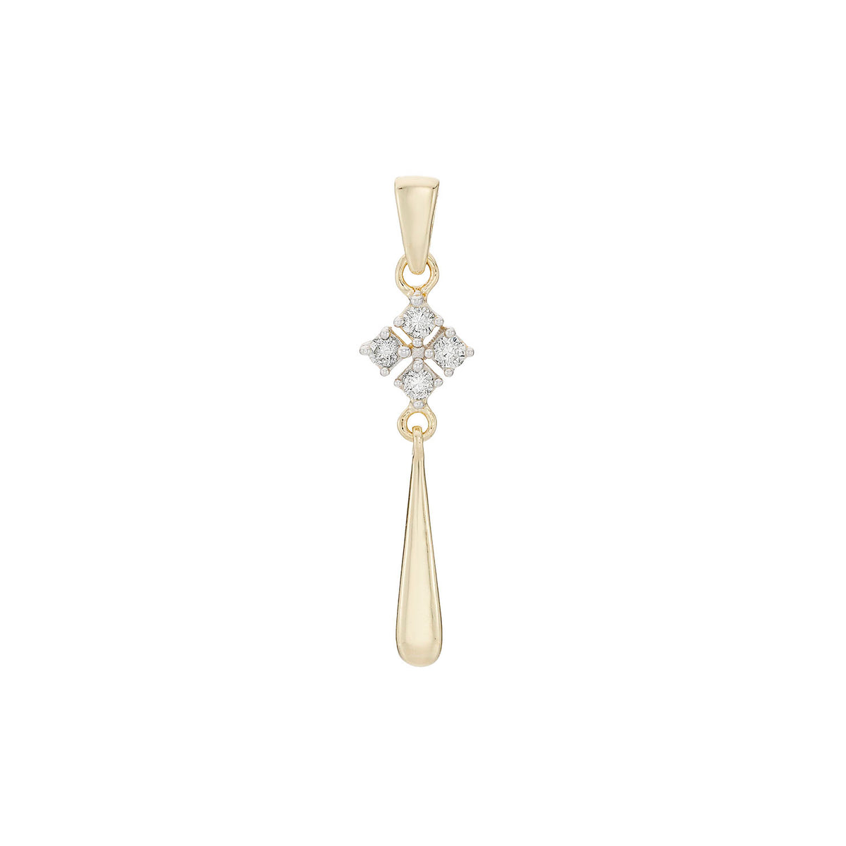 9ct gold diamond drop pendant 0.10cts