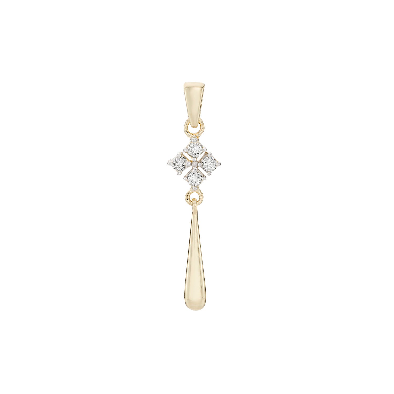 9ct gold diamond drop pendant 0.10cts