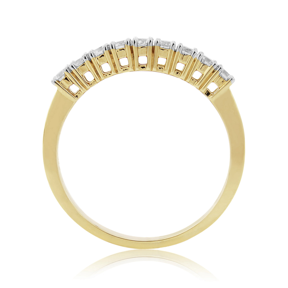 9ct gold nine stone diamond half eternity ring 0.30ct