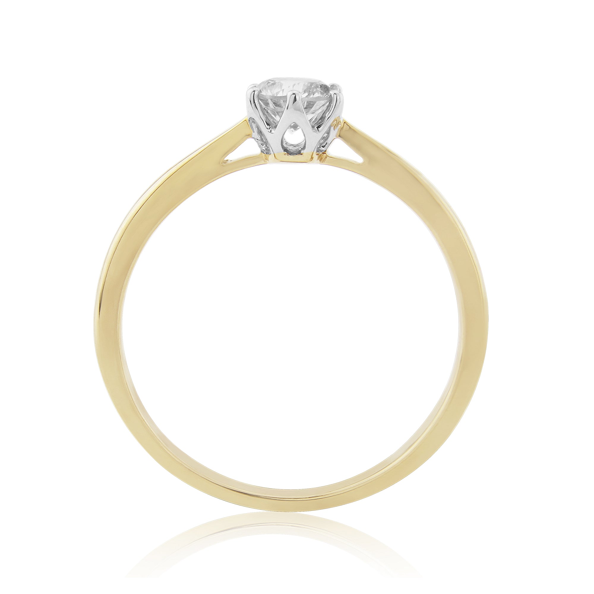 9ct gold single stone six claw diamond ring 0.33ct