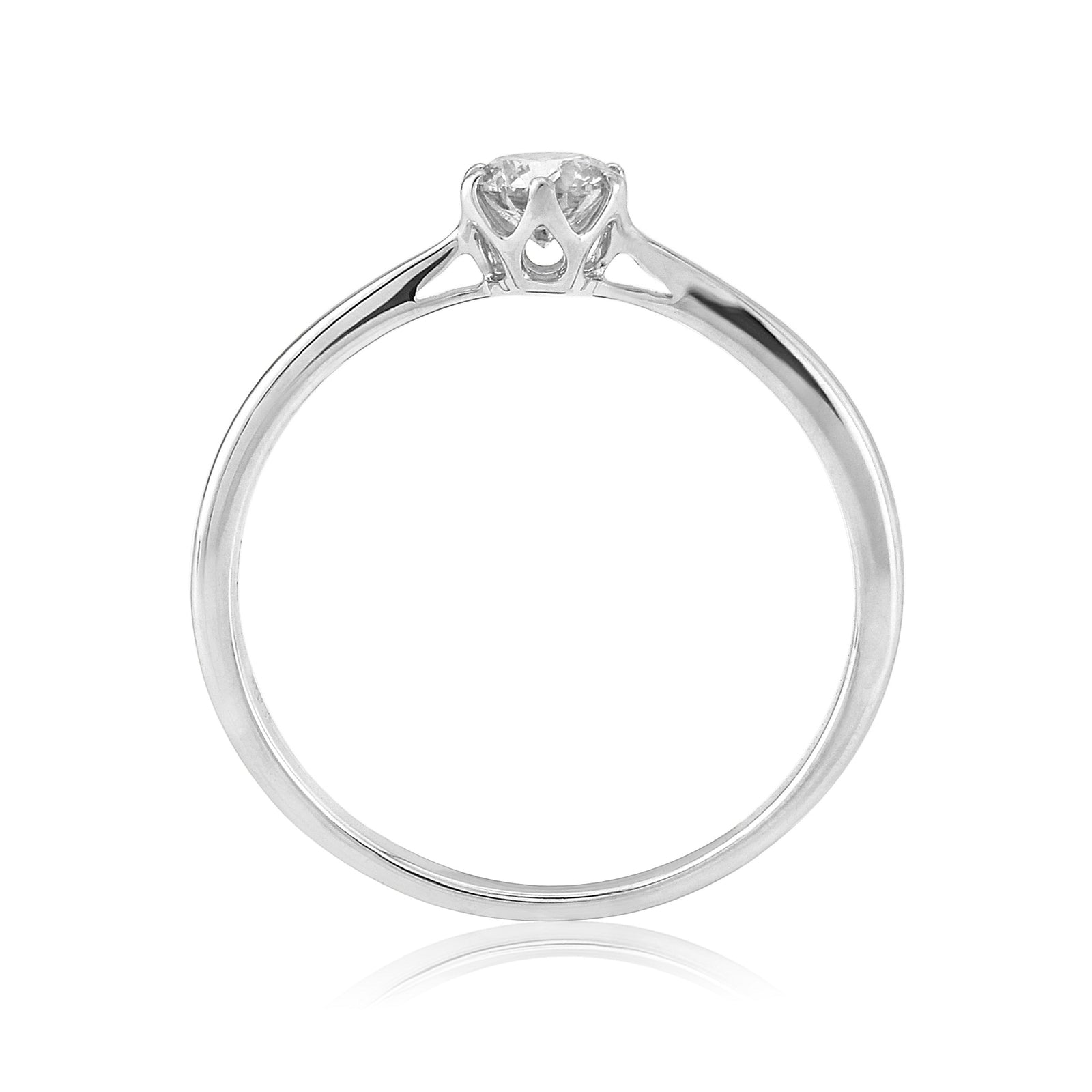 9ct white gold single stone six claw diamond ring 0.33ct