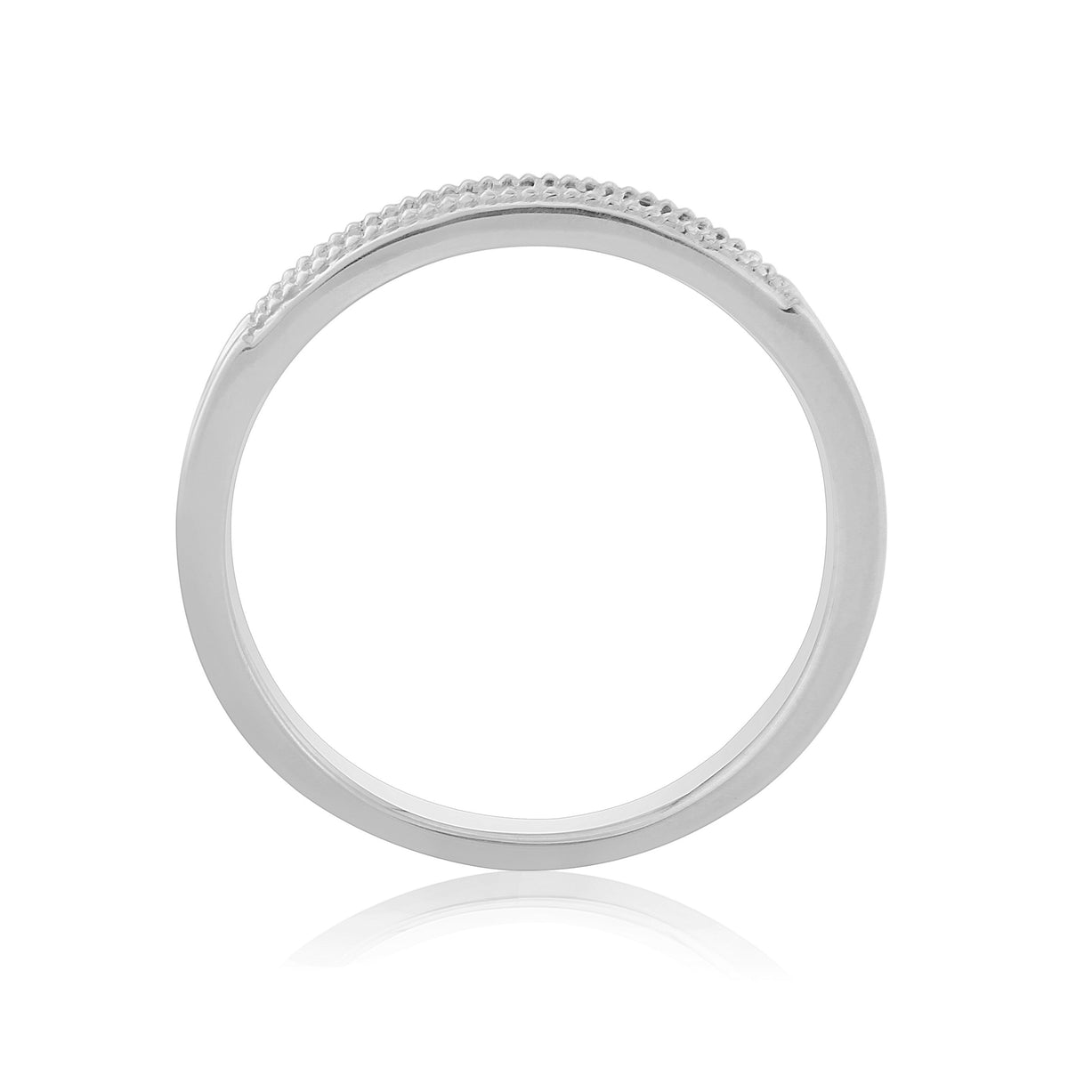 9ct white gold milgrain edge channel set diamond half eternity ring 0.15ct