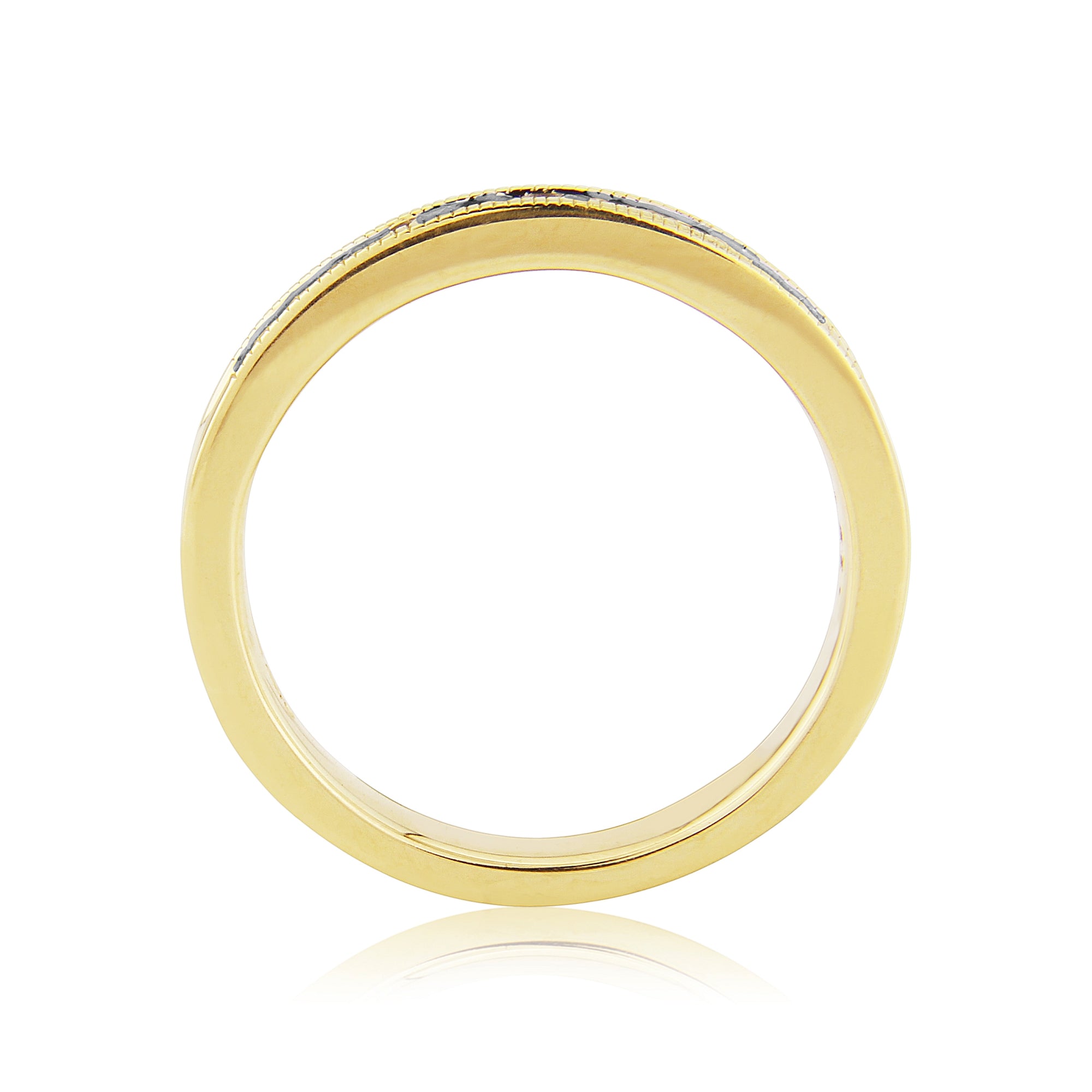 9ct gold milgrain edge channel set diamond half eternity ring 0.25ct