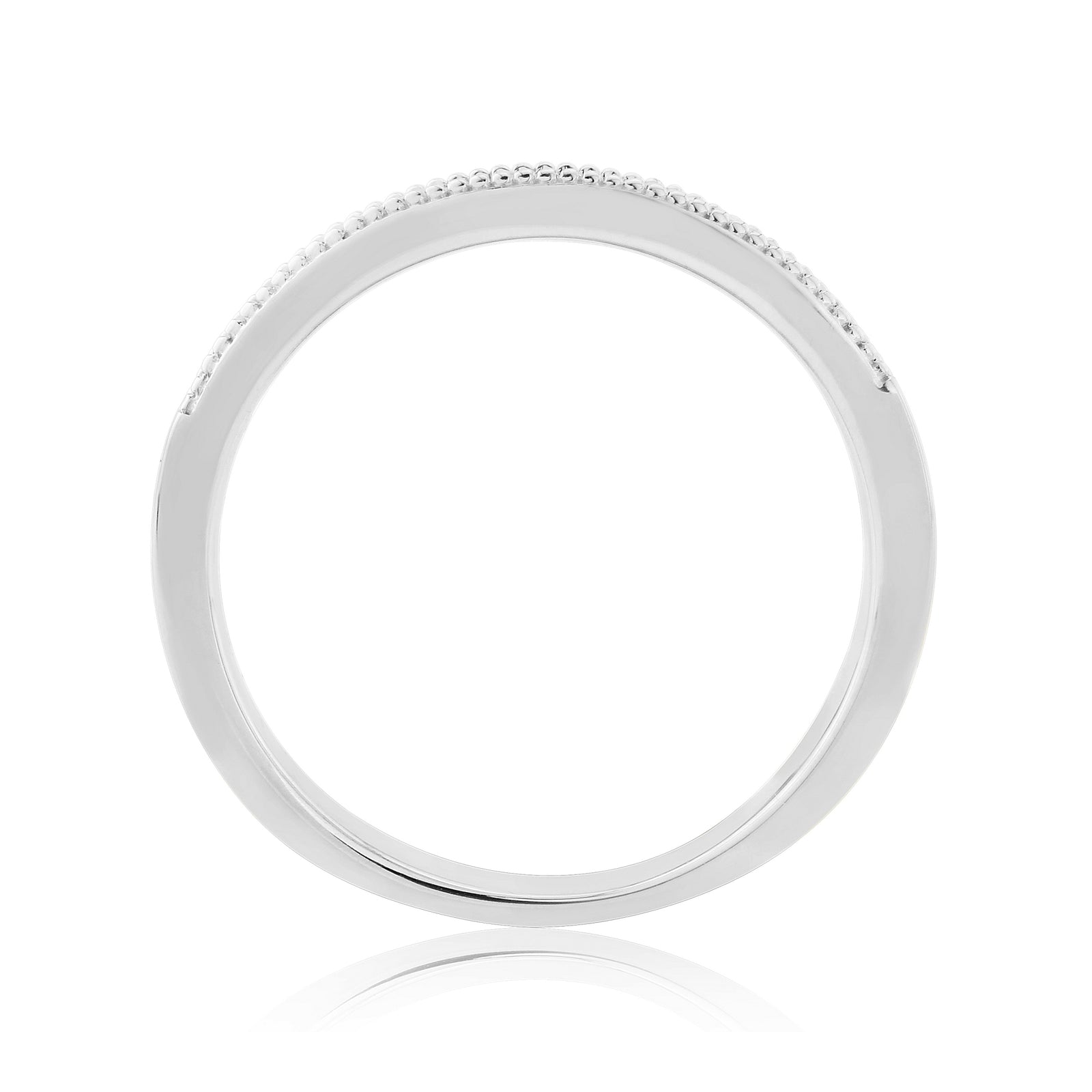 9ct white gold milgrain edge channel set diamond half eternity ring 0.33ct