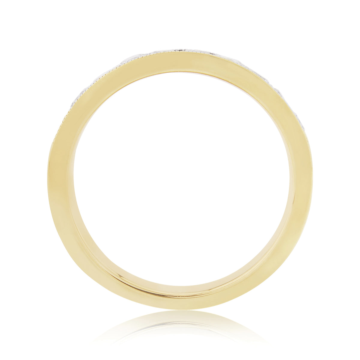 9ct gold milgrain edge channel set diamond half eternity ring 0.50ct