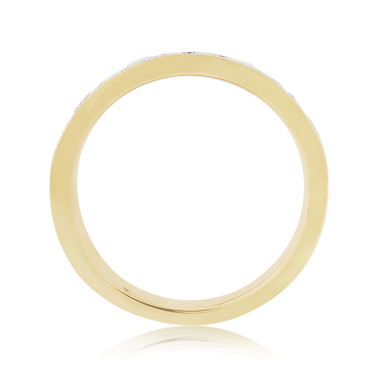 9ct gold milgrain edge channel set diamond half eternity ring 0.50ct