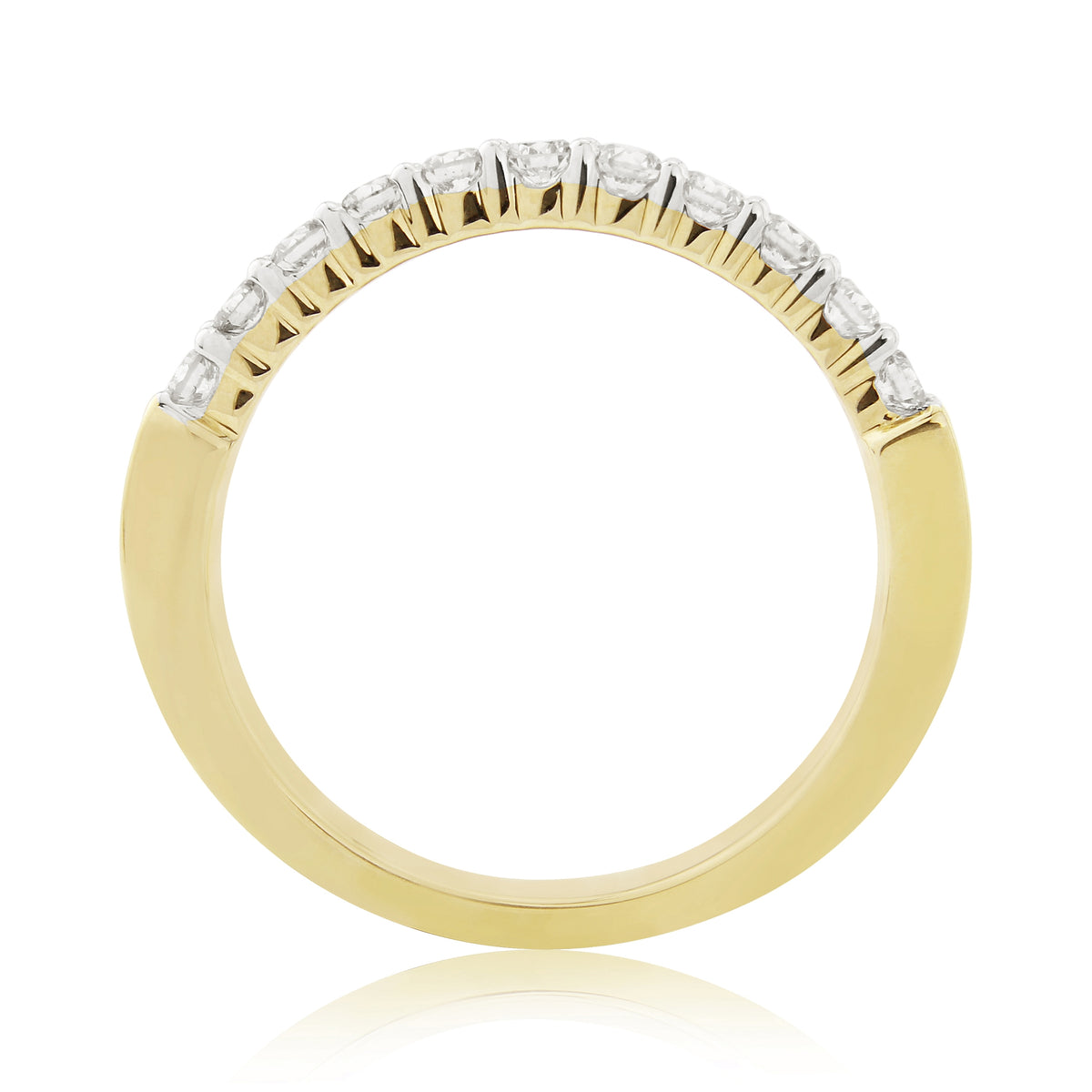 9ct gold claw set diamond half eternity ring 0.33ct