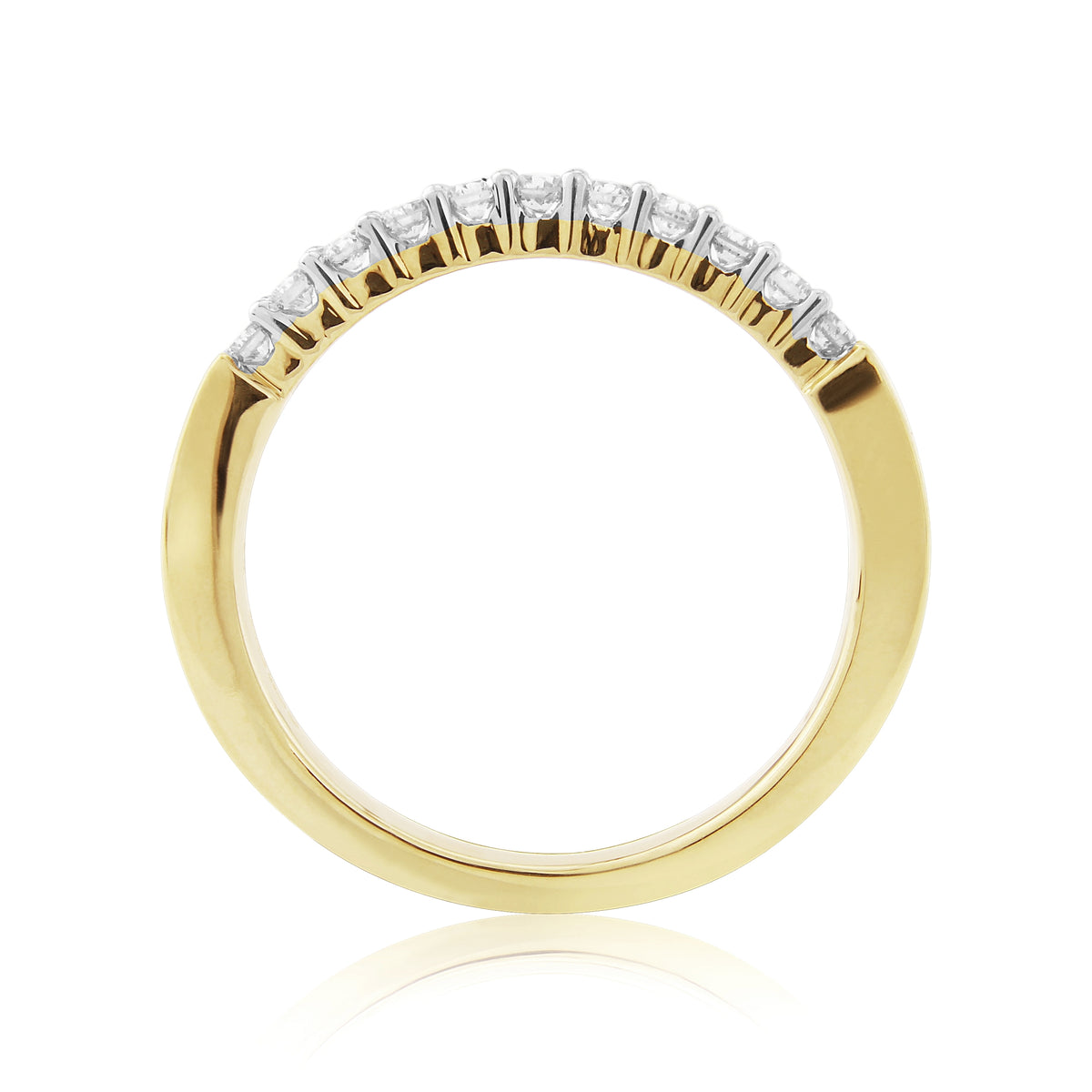 9ct gold claw set diamond half eternity ring 0.25ct