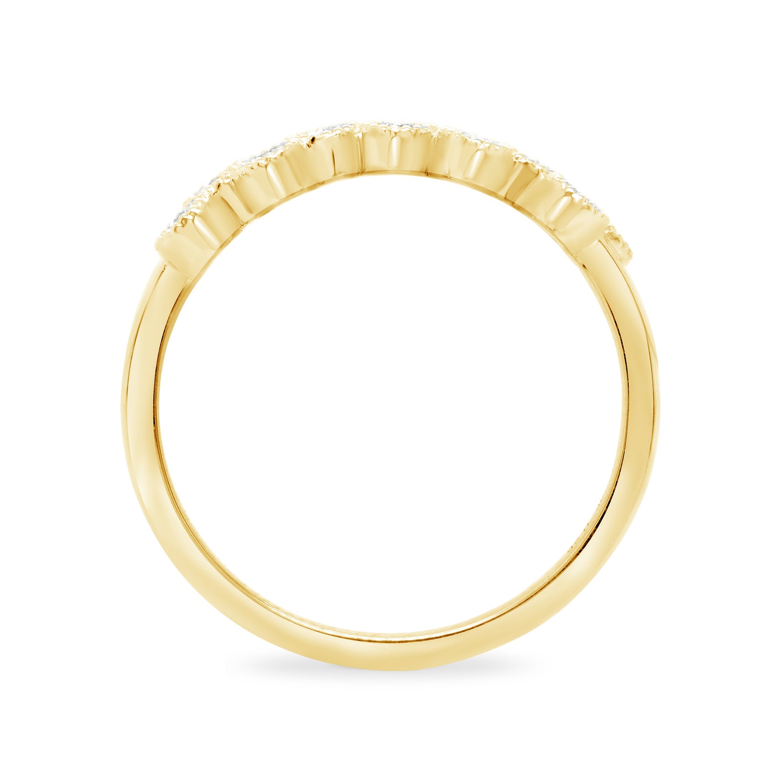 9ct gold asymmetric diamond set 'bubble' style ring 0.26ct