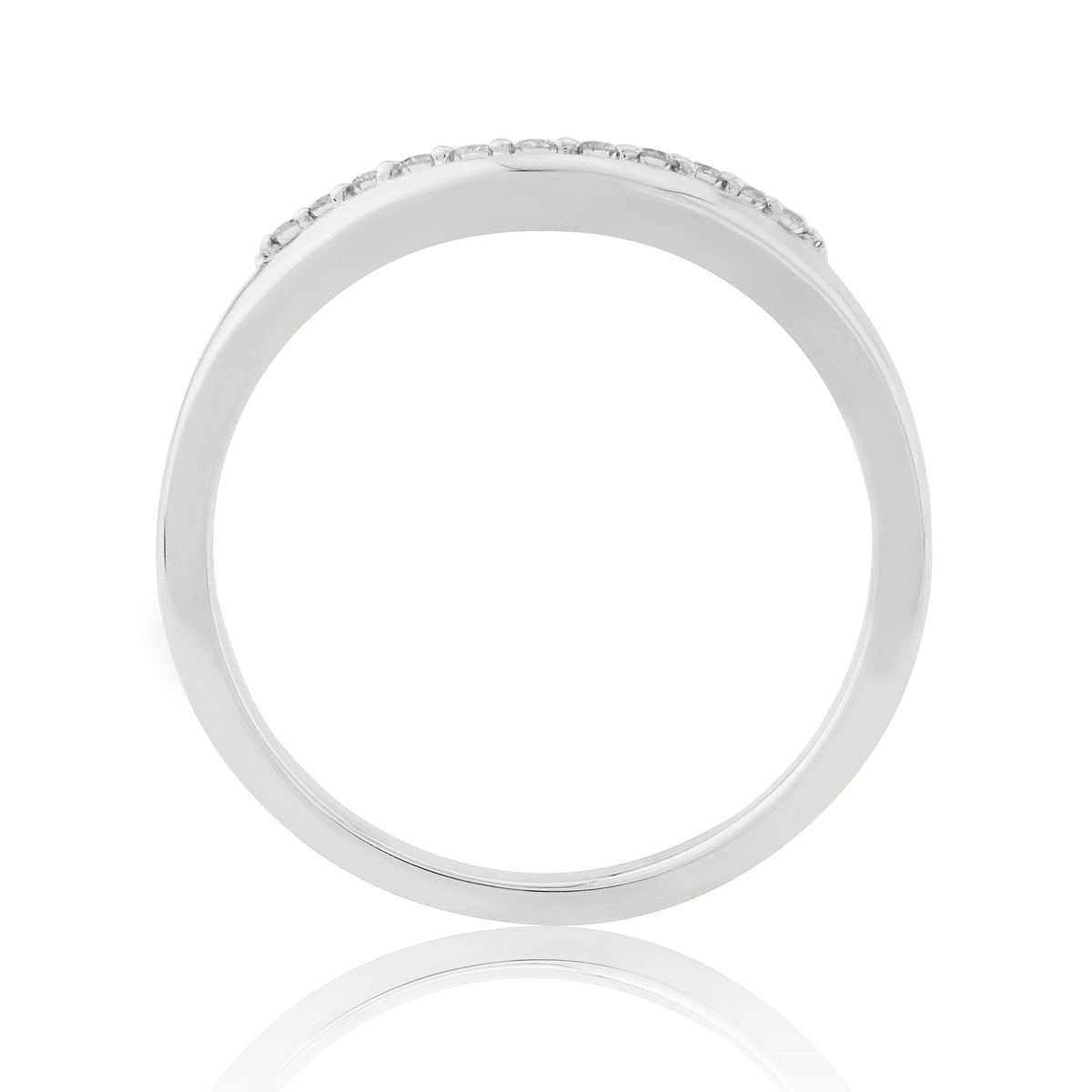 Platinum diamond set wishbone ring 0.10ct H/Si