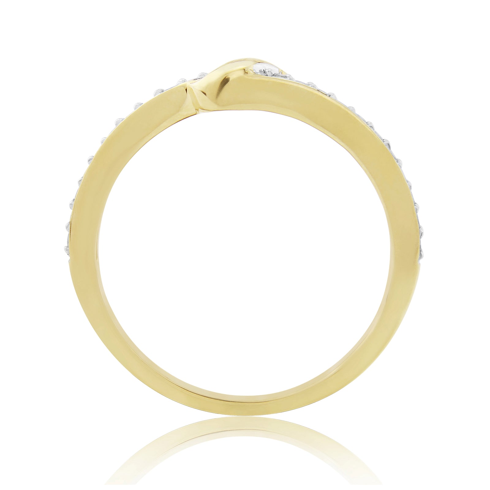 9ct gold diamond set wishbone ring 0.15ct