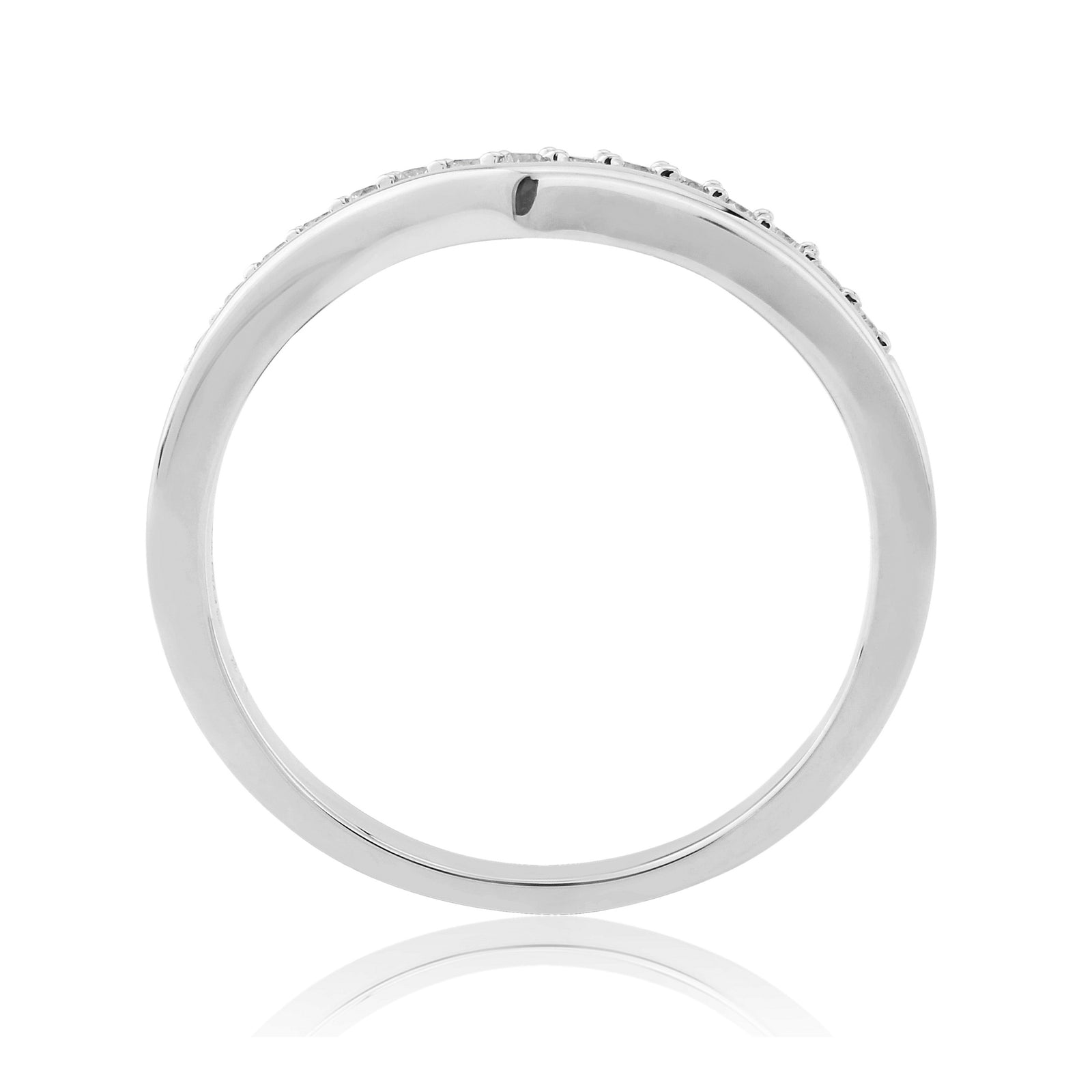 Platinum diamond set wishbone ring 0.15ct H/Si