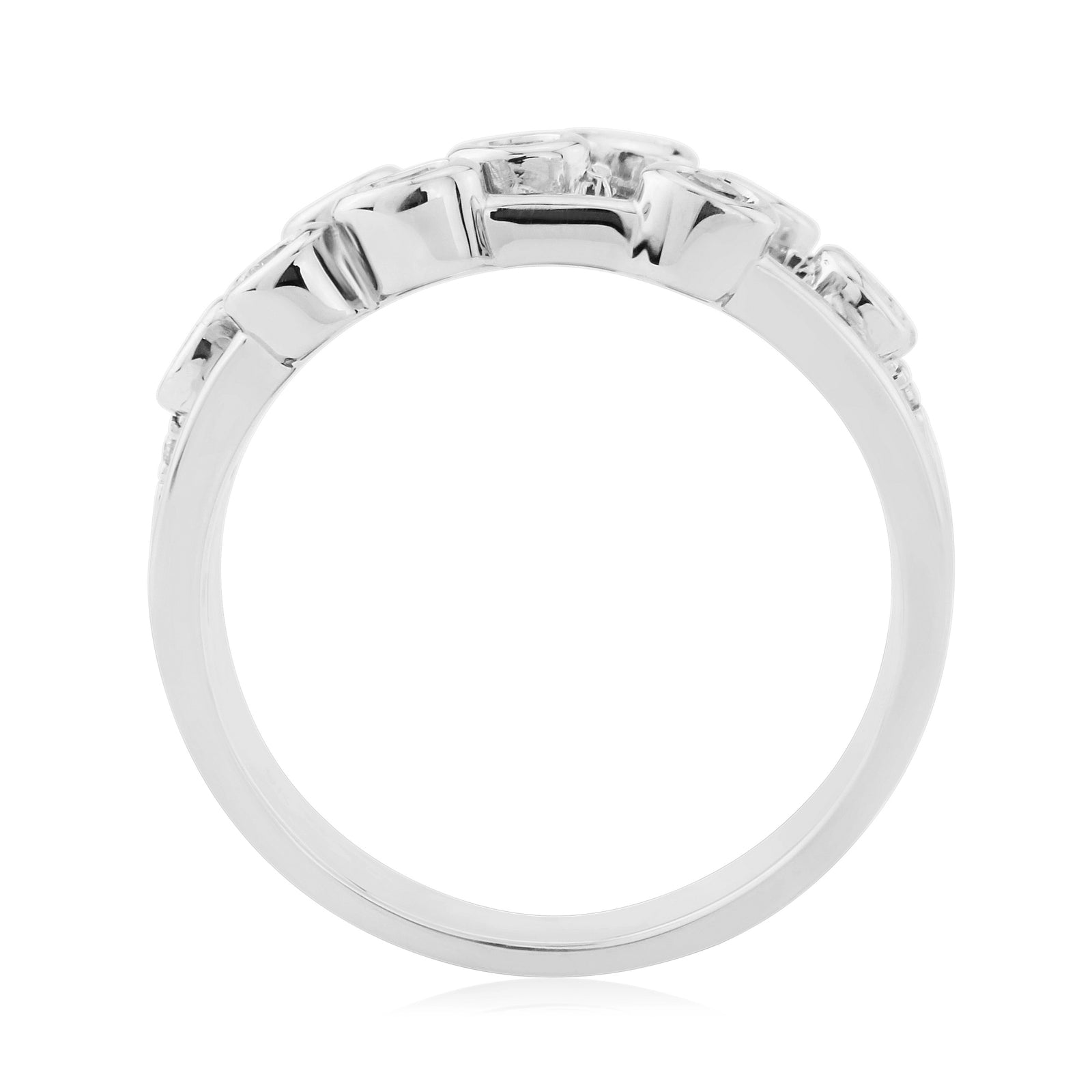 9ct white gold diamond set 'bubble' style ring 0.50ct