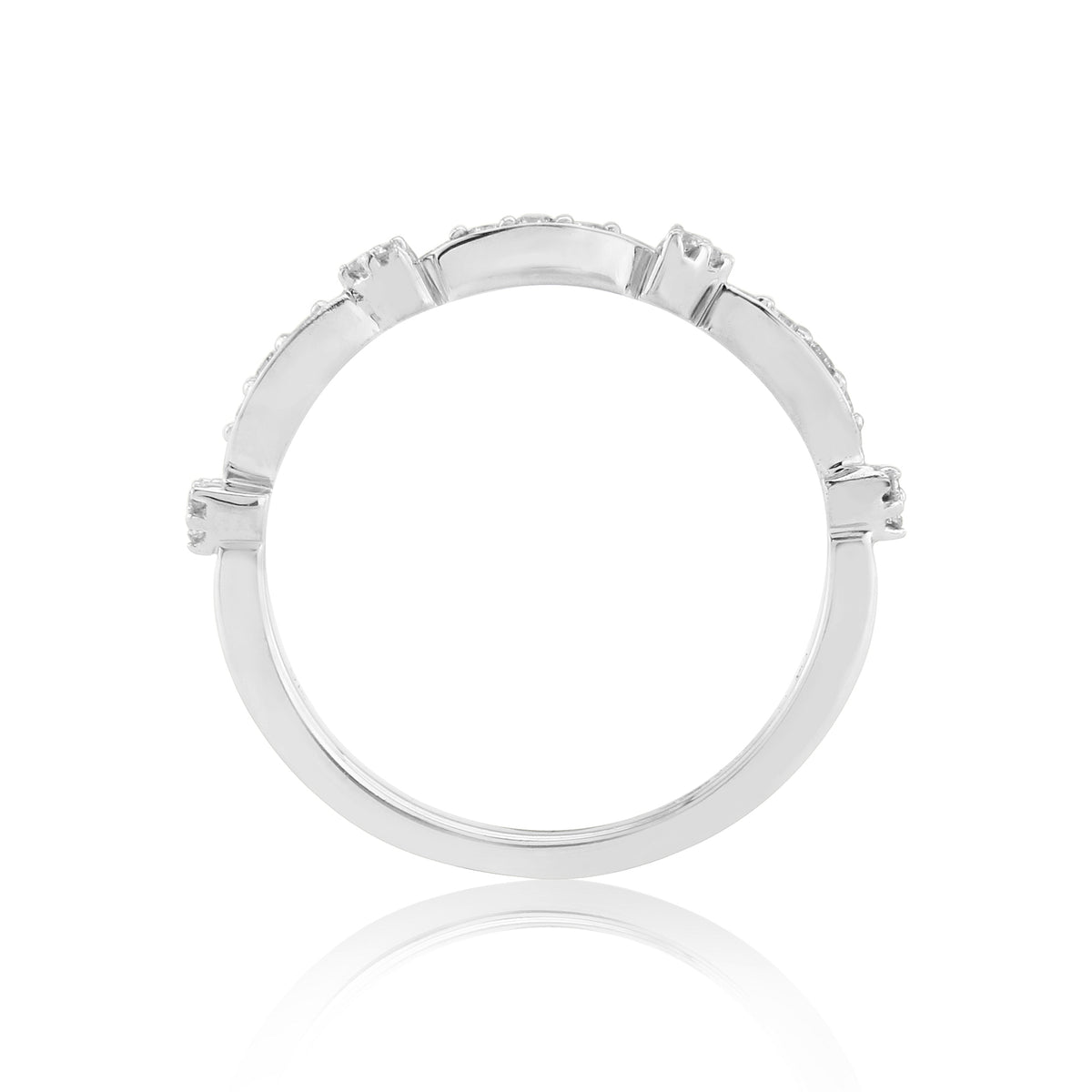 9ct white gold diamond set half eternity ring 0.10ct