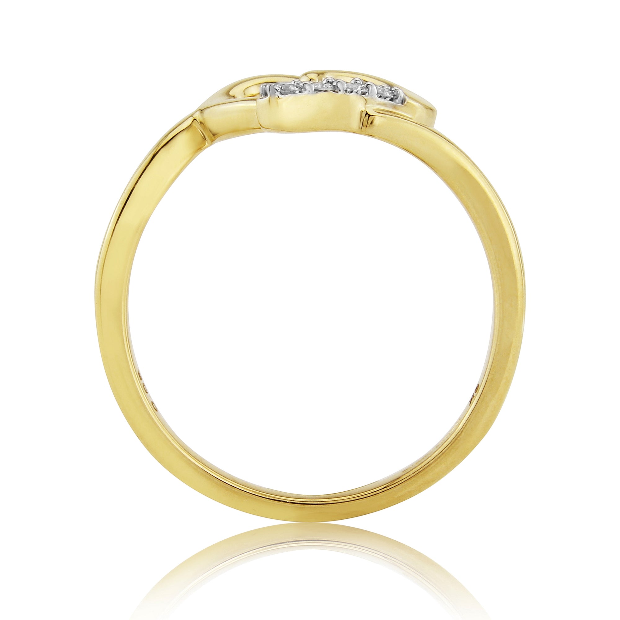 9ct gold diamond set heart ring 0.05ct