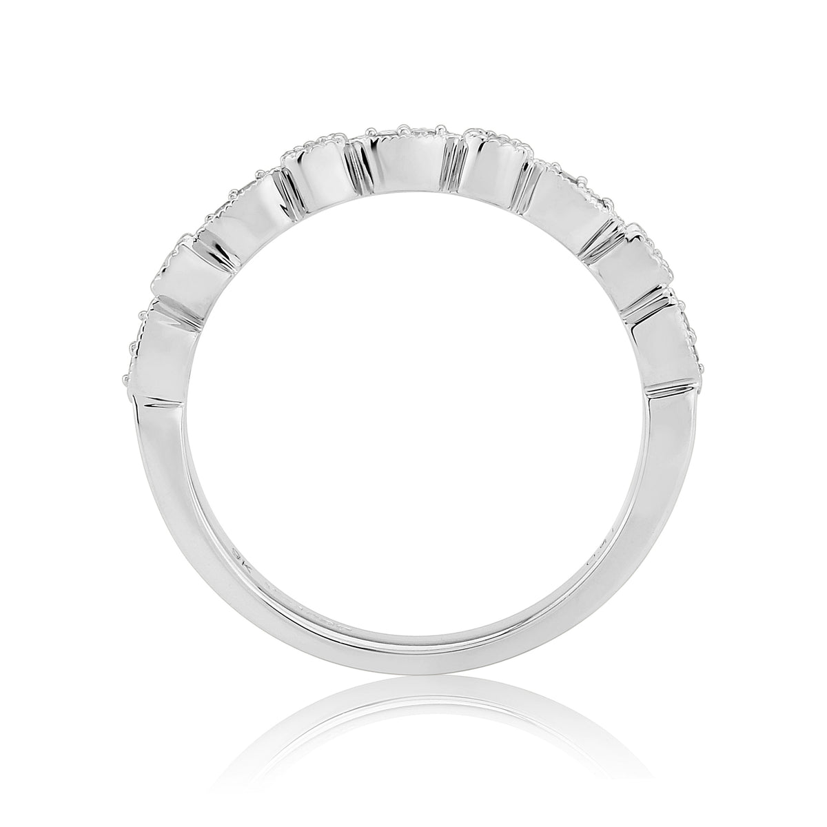 9ct white gold diamond set ahlf eternity ring 0.11ct