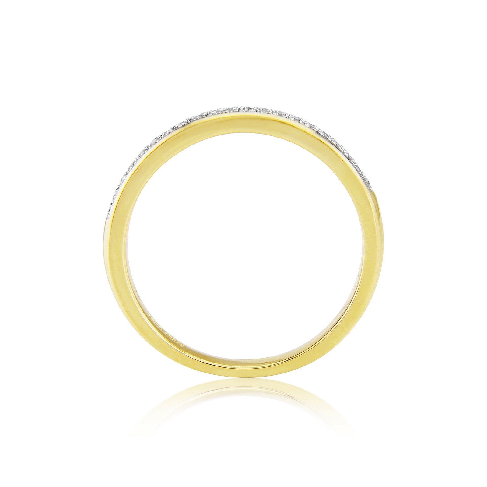 9ct gold two row diamond set half eternity ring 0.21ct