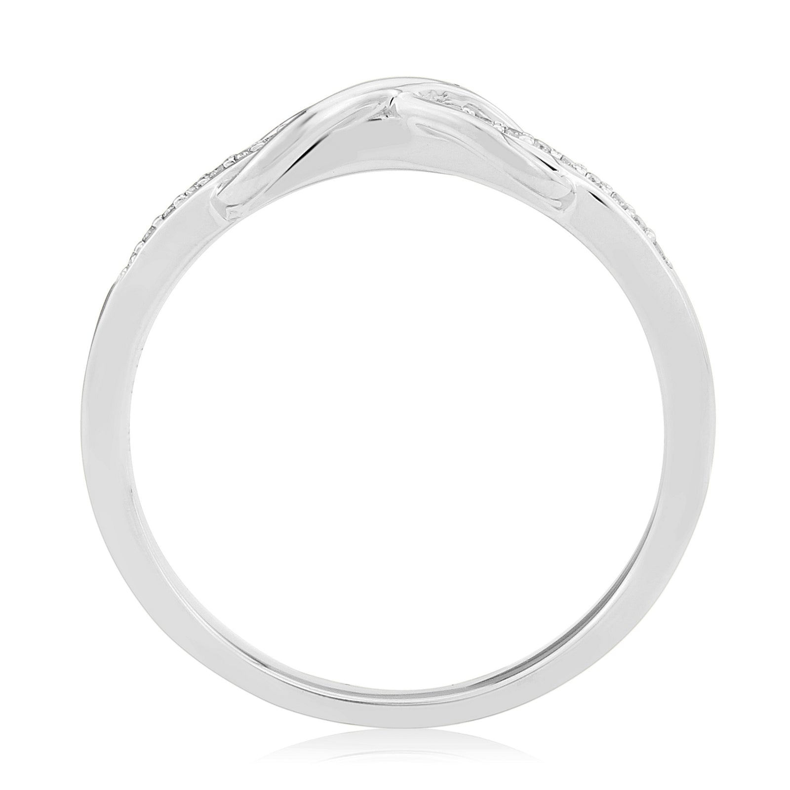9ct white gold diamond set infinity ring 0.05ct