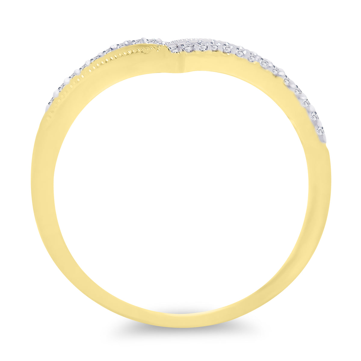 9ct gold diamond set wishbone ring 0.10ct