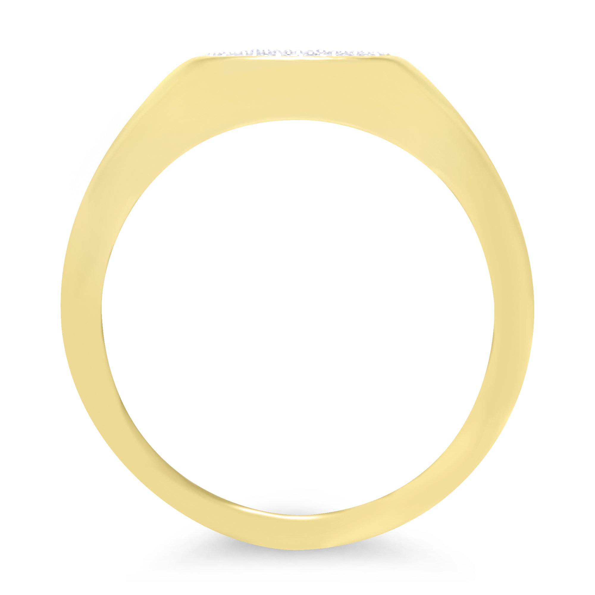 9ct gold oval shape diamond set pinky ring 0.10ct