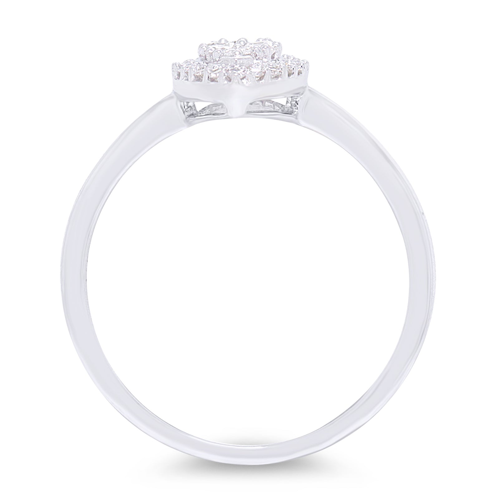 9ct white gold marquise shape diamond cluster ring 0.25ct