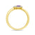 9ct gold double 5x3mm oval amethyst & diamond crossover cluster ring 0.14ct