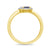 9ct gold double 5x3mm oval sapphire & diamond crossover cluster ring 0.14ct