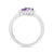 9ct white gold double 5x3mm oval amethyst & diamond crossover cluster ring 0.14ct