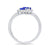 9ct white gold double 5x3mm oval tanzanite & diamond crossover cluster ring 0.14ct