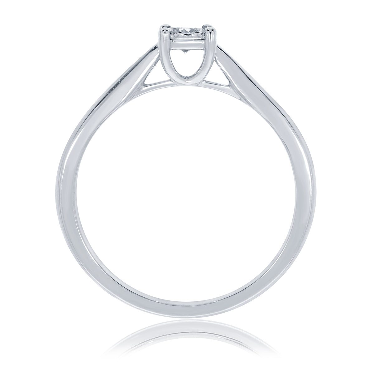 9ct white gold single stone miracle plate diamond ring 0.17ct