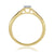9ct gold single stone miracle plate diamond ring with diamond set shoulders 0.19ct