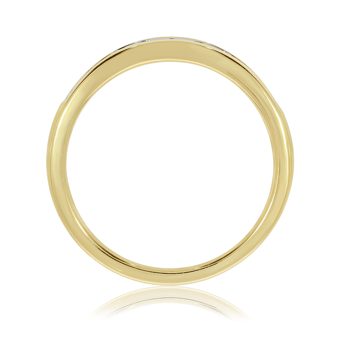 9ct gold miracle plate diamond half et ring 0.05ct