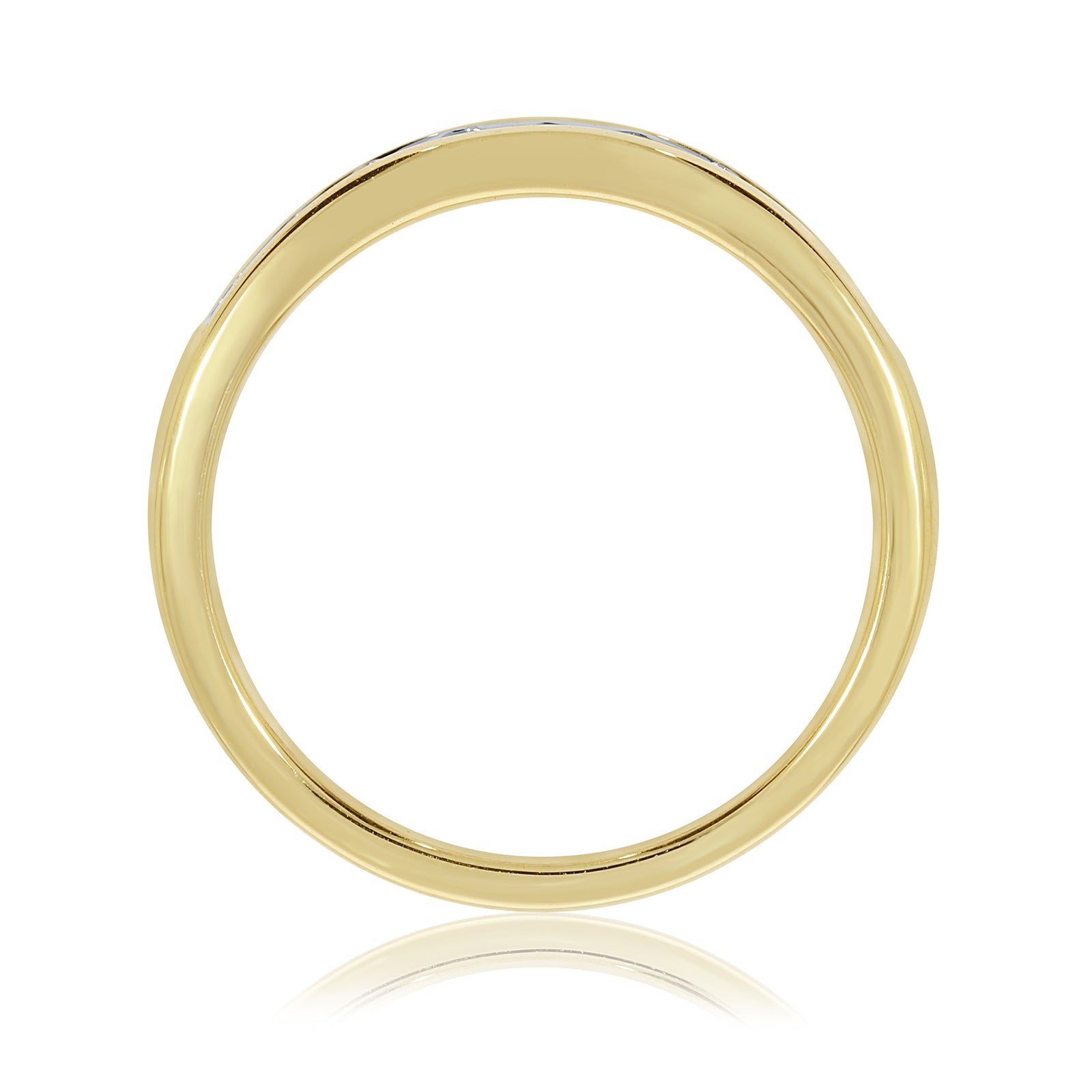 9ct gold miracle plate diamond half et ring 0.05ct