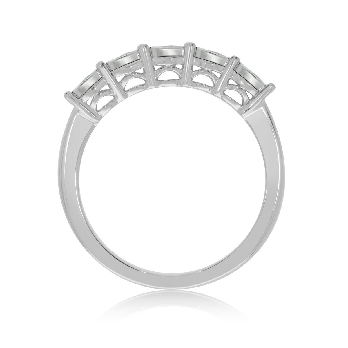 9ct white gold 5 stone miracle plate diamond ring 0.25ct