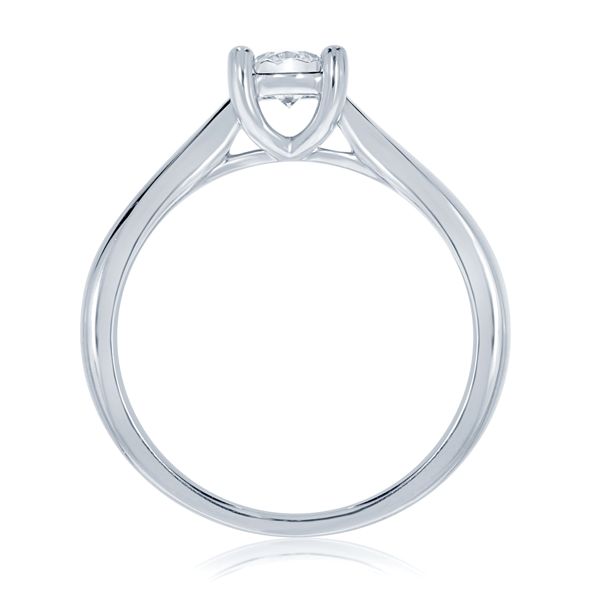 9ct white gold single stone miracle plate diamond ring 0.20ct