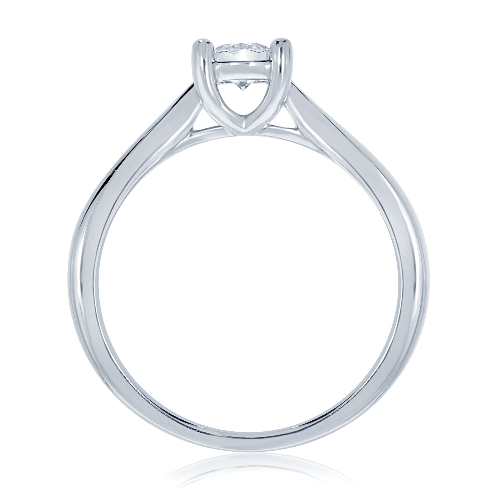 9ct white gold single stone miracle plate diamond ring 0.20ct