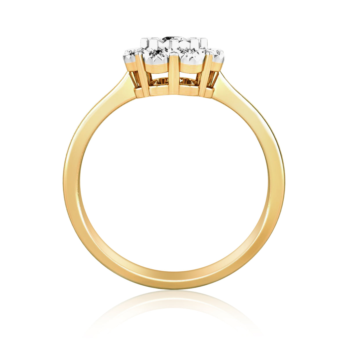 9ct gold miracle plate diamond cluster ring 0.08ct