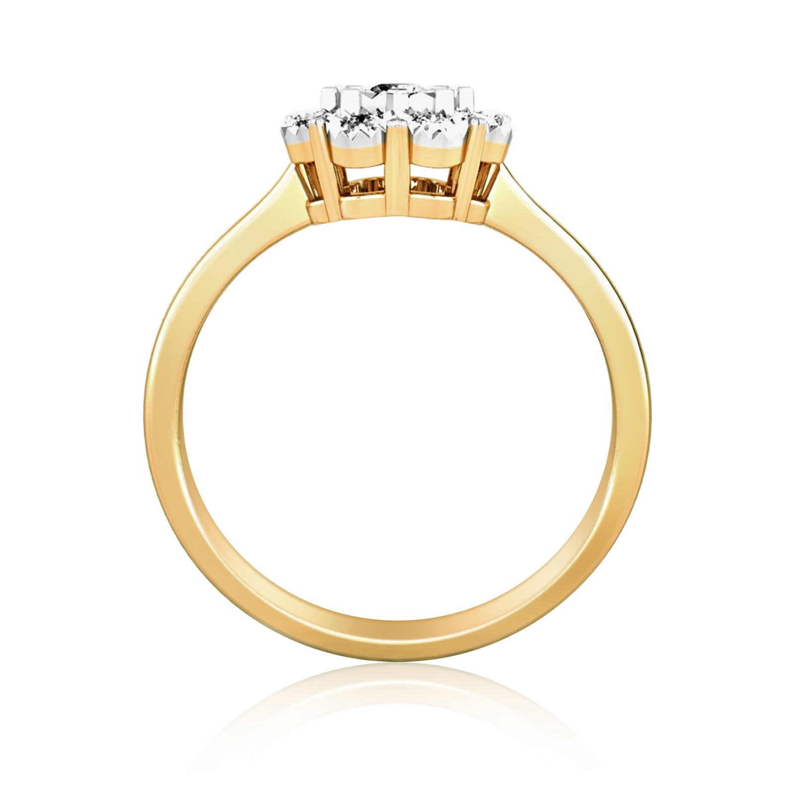 9ct gold miracle plate diamond cluster ring 0.08ct