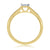 9ct gold single stone miracle plate diamond ring with diamond shoulders 0.33ct