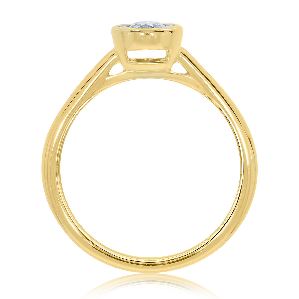 9ct gold single stone miracle plate diamond ring 0.25ct
