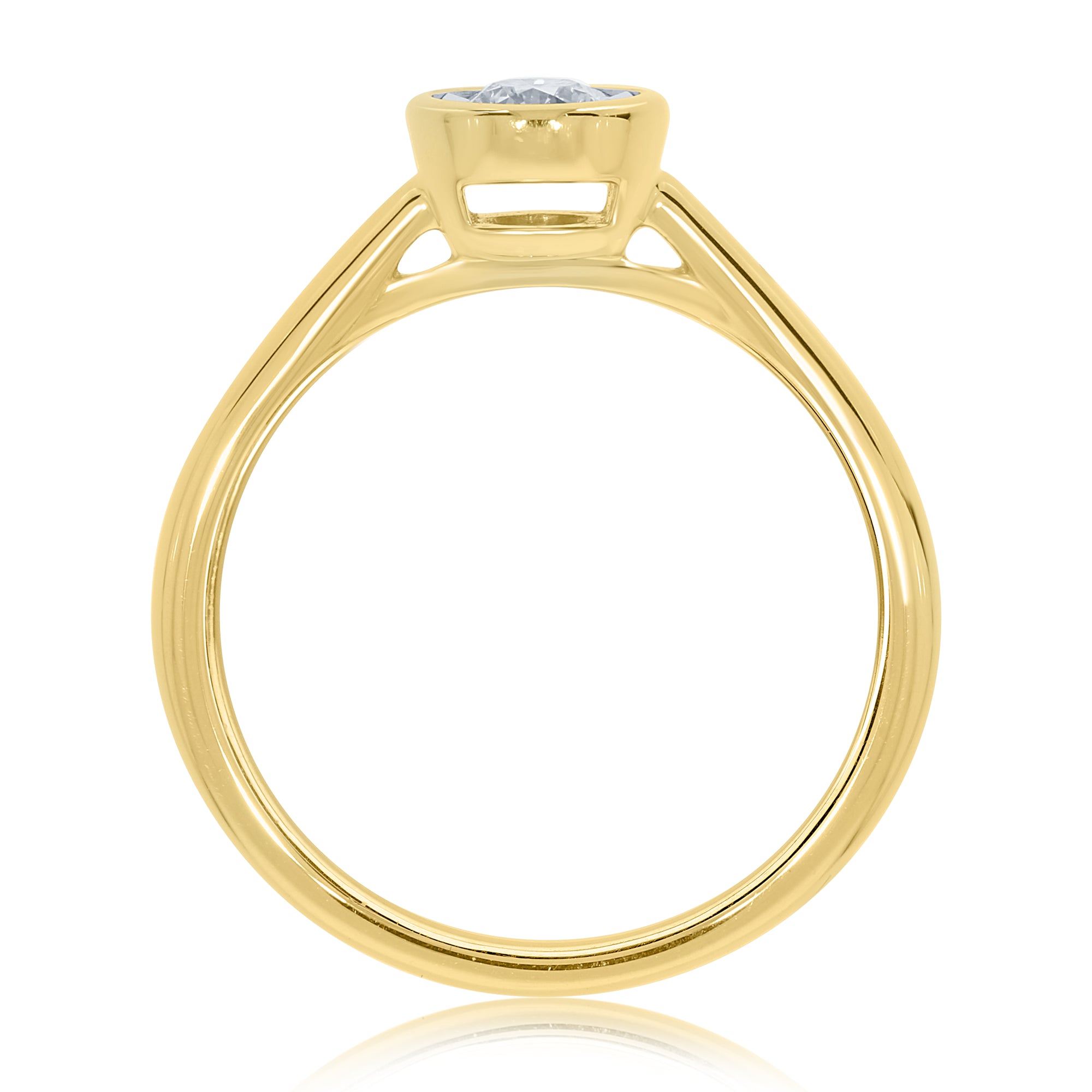 9ct gold single stone miracle plate diamond ring 0.25ct