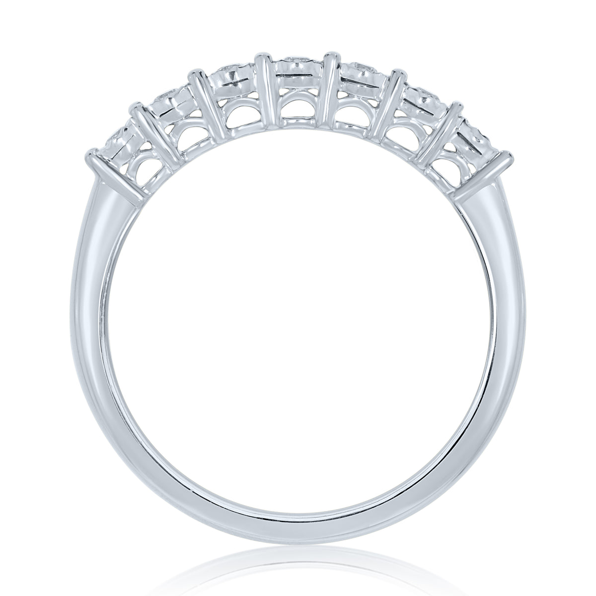 9ct white gold 7 stone miracle plate diamond ring 0.15ct