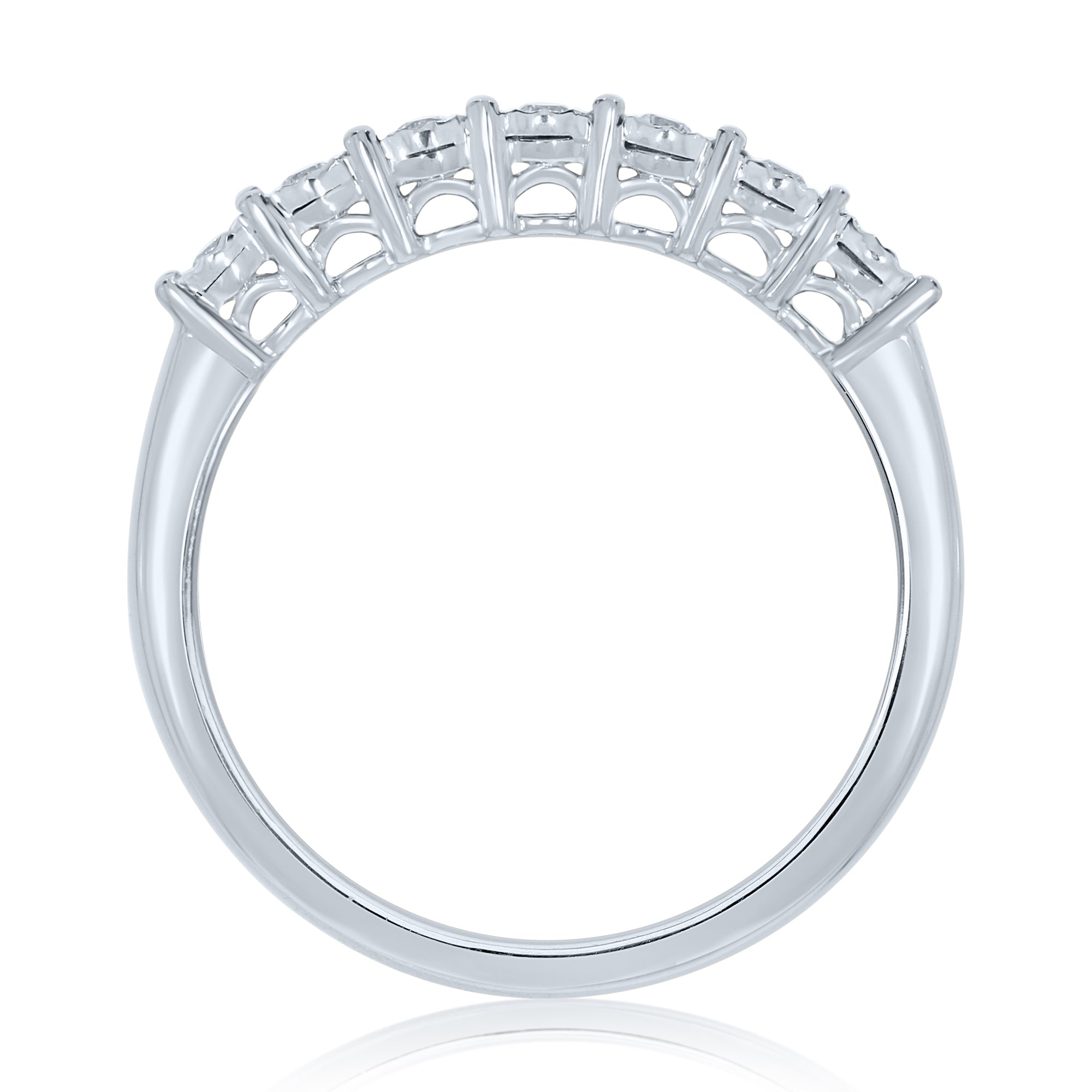 9ct white gold 7 stone miracle plate diamond ring 0.15ct
