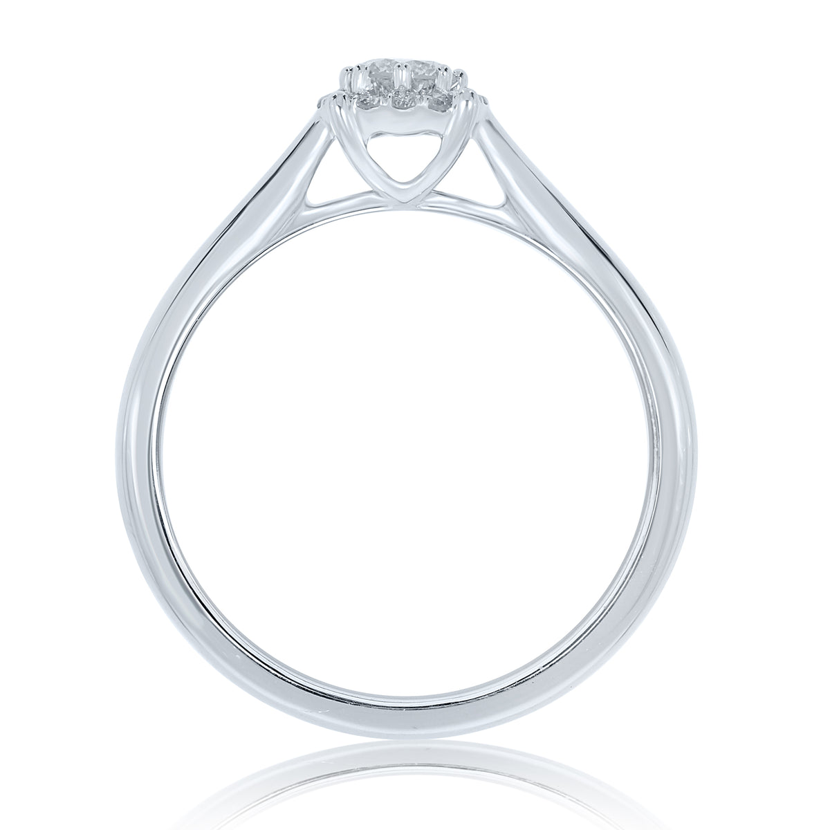 9ct white gold diamond cluster ring 0.30ct