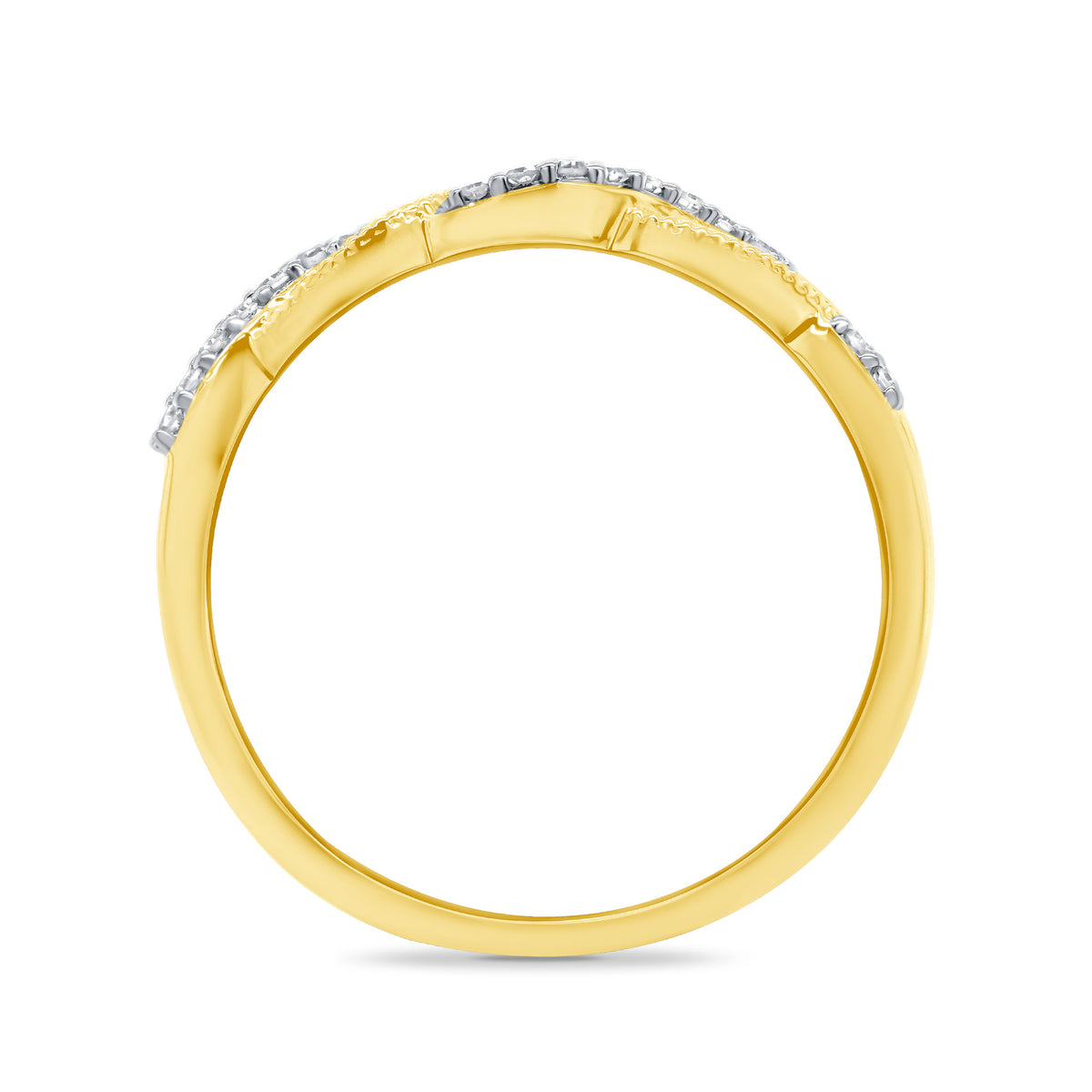 9ct gold diamond set swirl half eternity ring 0.09ct
