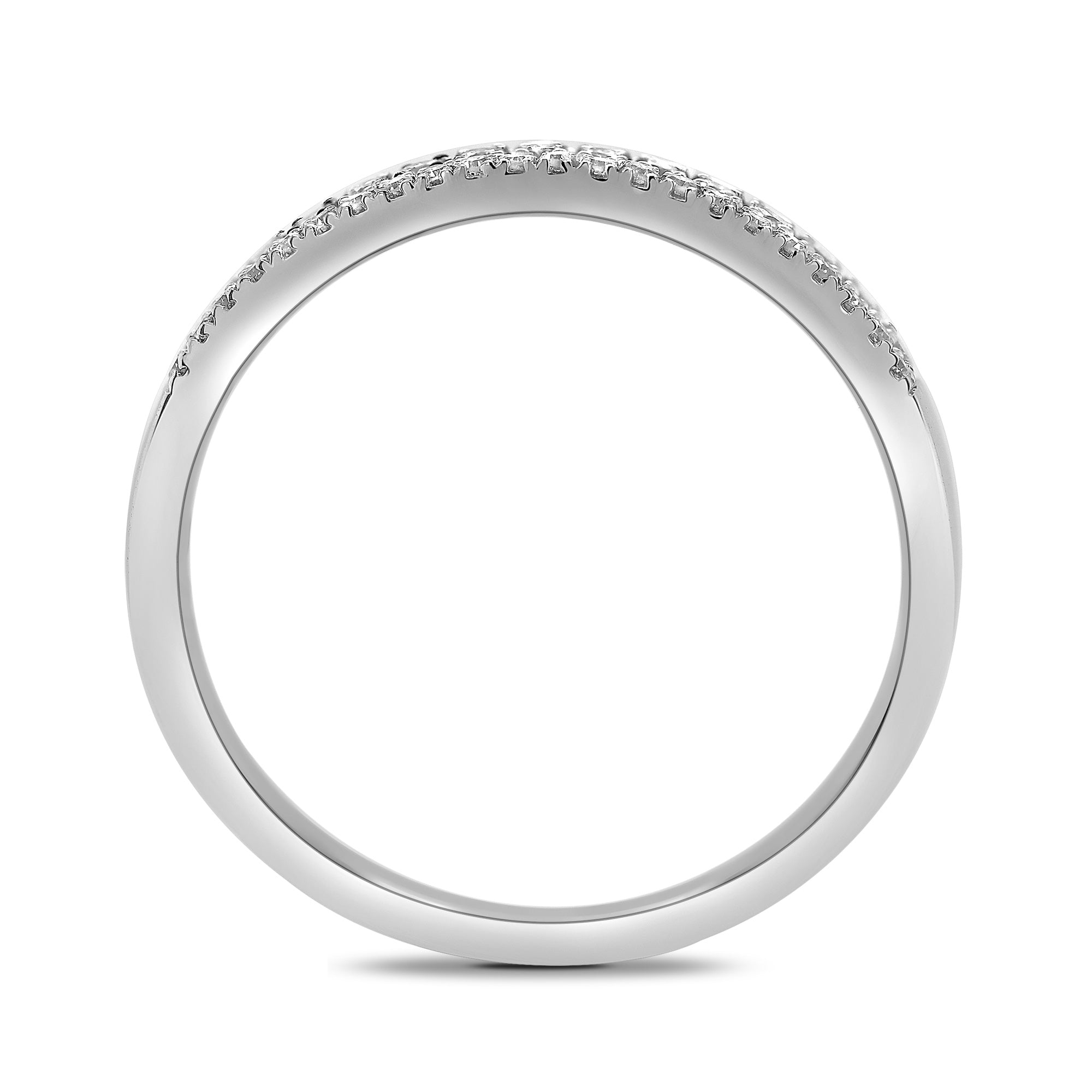 9ct white gold two row diamond half eternity ring 0.20ct