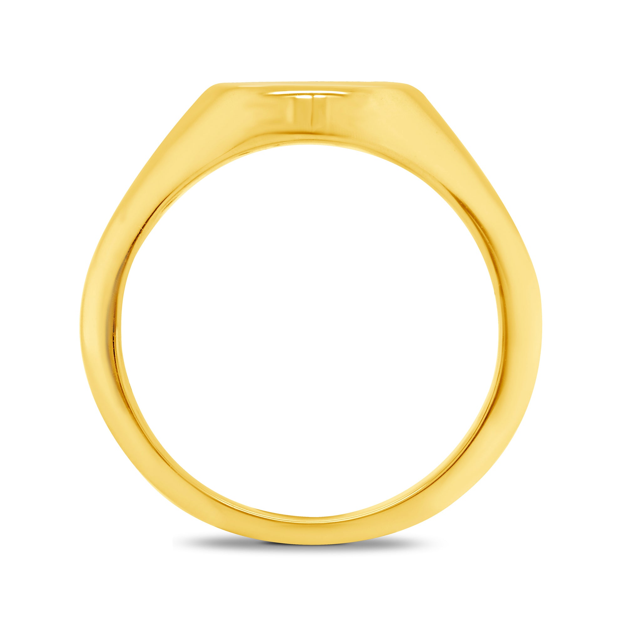 9ct gold diamond set round ladies signet ring 0.01ct
