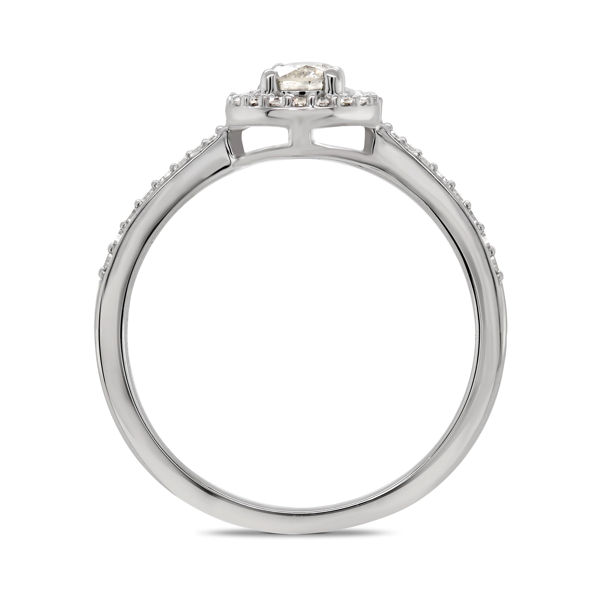 Platinum diamond halo cluster ring with diamond set shoulders 0.33ct H/Si