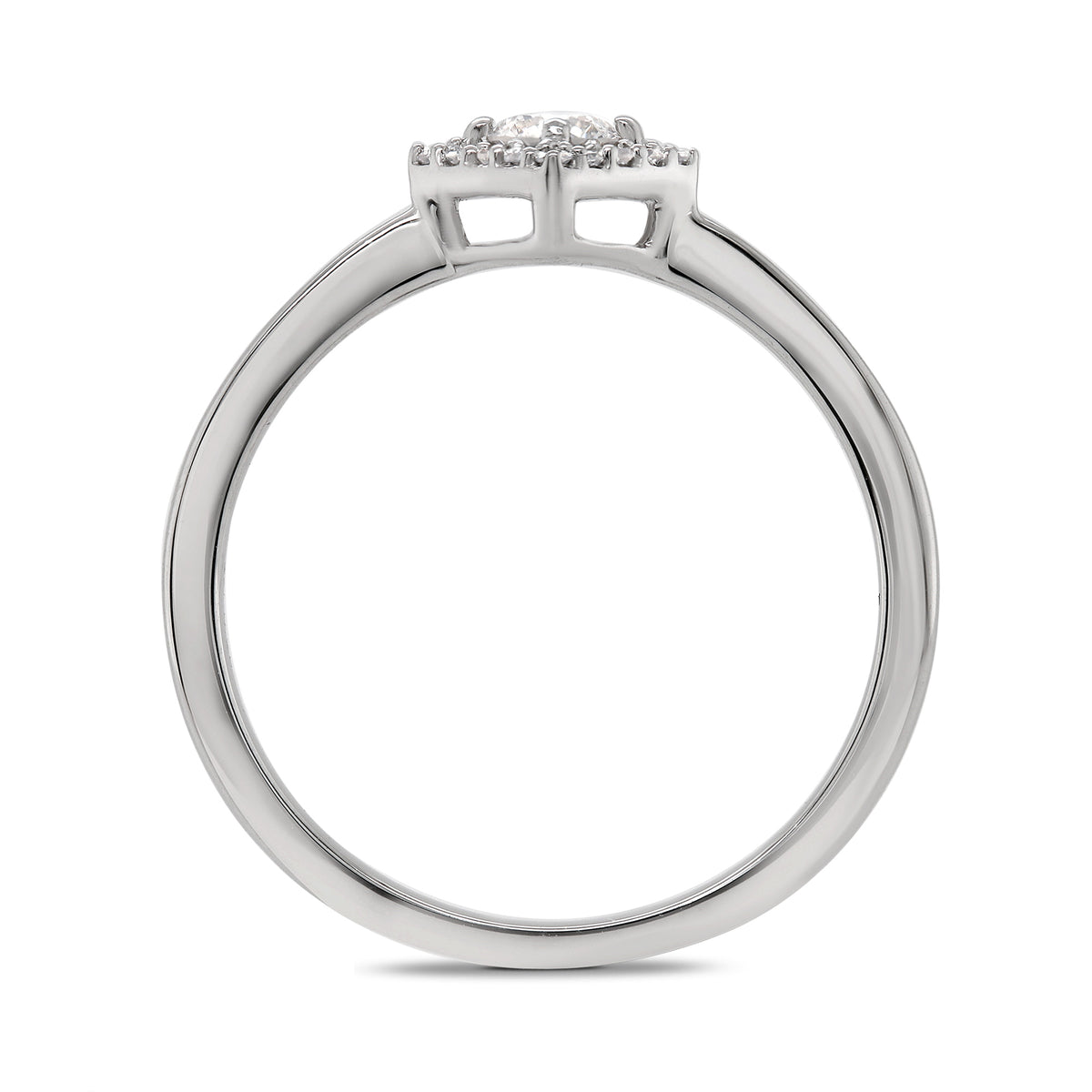 9ct white gold diamond set square shape halo cluster ring 0.25ct