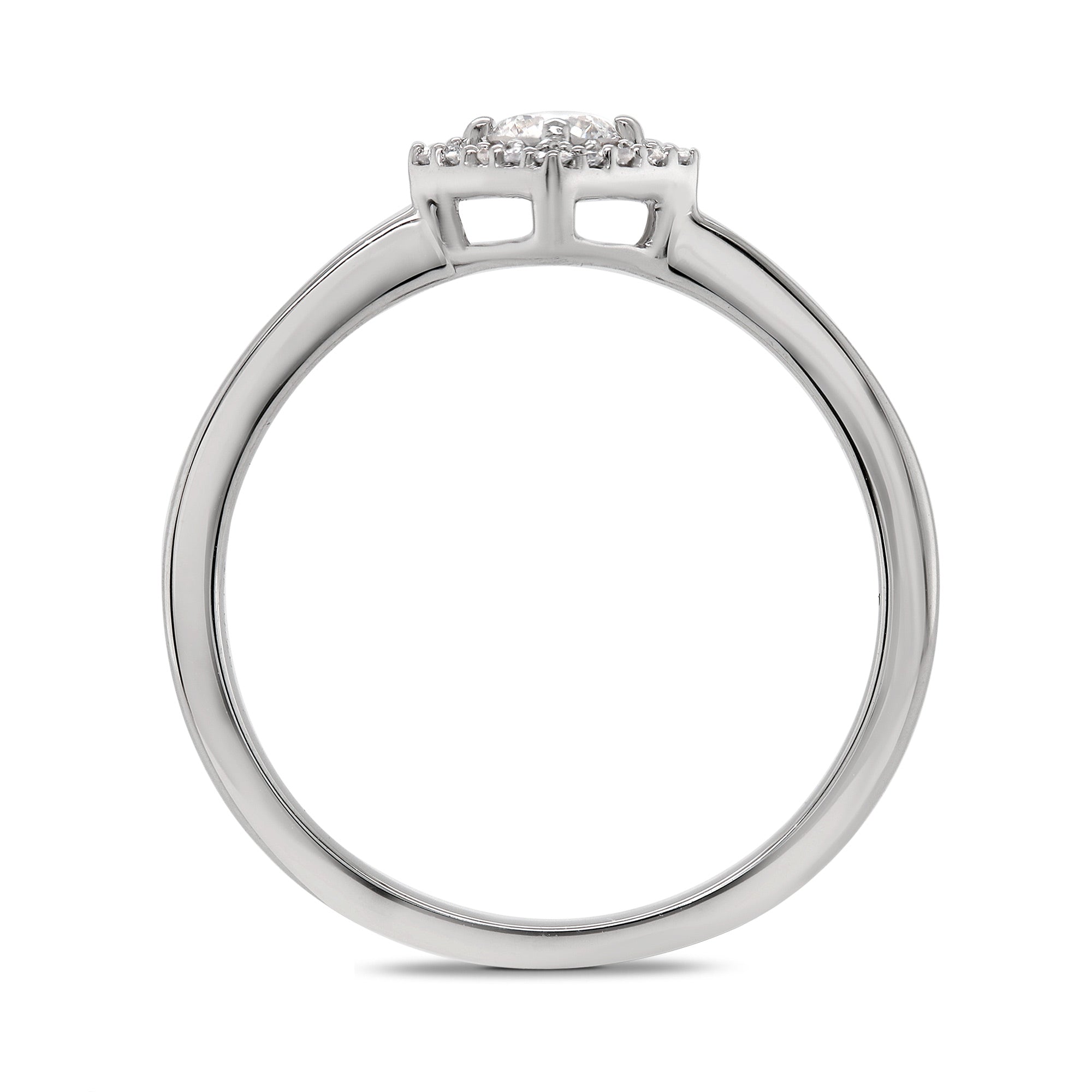 9ct white gold diamond set square shape halo cluster ring 0.25ct